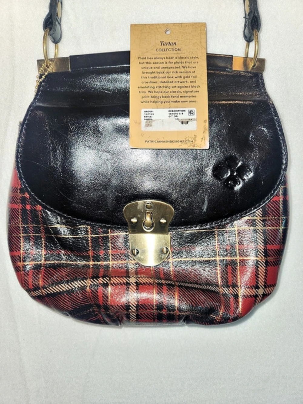 Patricia Nash 10th Anniversary bag Plaid Shoulder Bag in Black & Red